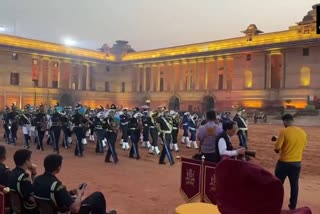 Full dress rehearsals took place at the Forecourt of Rashtrapati Bhavan