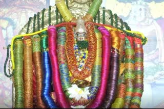 Goddess Kanakadurgamma is decorated with around four lakh bangles