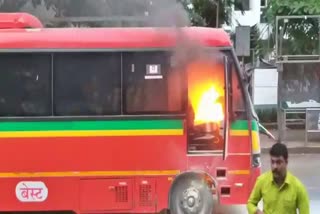 fire broke out in an ac best bus