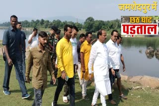 Former CM Raghubar Das inspected chhath ghat