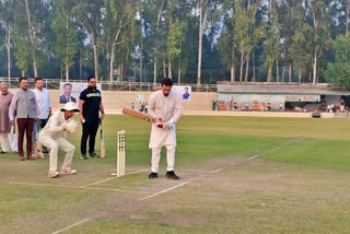 union sports minister anurag thakur played cricket in bilaspur
