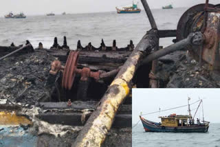 Burning of anchored boat