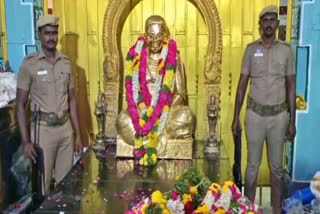 three tire police security  dewar memorial  police security at dewar memorial  police protection for devar statue  தேவர் சிலைக்கு போலீசார் பாதுகாப்பு  மூன்றடுக்கு போலீசார்  பசும்பொன் முத்துராமலிங்கத்தேவர்  முத்துராமலிங்கத்தேவர் நினைவிடம்  தங்க கவசம்