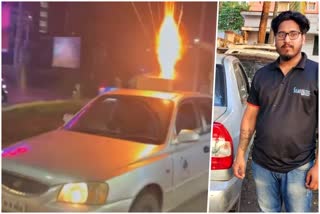 Udupi Car with bursting firecrackers