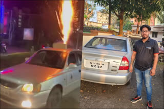 Young man arrested for driving car with bursting firecrackers