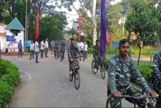 CRPF Jawan cycle rally in bokaro