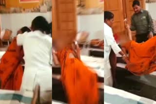 Video of nurse grabbing hair of woman patient in UP  ആശുപത്രി  രോഗിക്ക് നഴ്‌സിന്‍റെ ക്രൂരമര്‍ദനം  nurse grabbing hair of woman patient in UP  രോഗിക്ക് ക്രൂരമര്‍ദനം  ഉത്തര്‍പ്രദേശ് വാര്‍ത്തകള്‍  ലഖ്‌നൗ വാര്‍ത്തകള്‍  ദേശീയ വാര്‍ത്തകള്‍  national news updates  latest news updates in india