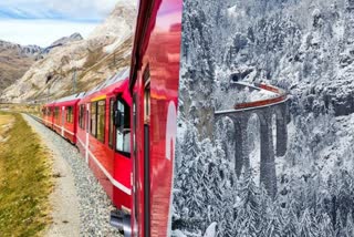 Longest passenger train  Alps Mountain  Swiss railway  റെക്കോര്‍ഡ് ഓട്ടം  ആൽപ്‌സ് പർവതനിര  ഏറ്റവും നീളം കൂടിയ ട്രെയിനോടിച്ച്  റെക്കോര്‍ഡ്  സ്വിസ് റെയിൽവേ  റെയിൽവേ  റാറ്റിയൻ റെയിൽവേ  ജനീവ  സ്വിറ്റ്‌സര്‍ലന്‍ഡ്  ആല്‍ബുല  ബെര്‍നിന  റെയില്‍ പാത  യുനെസ്‌കോ  ലോക പൈതൃക പട്ടിക