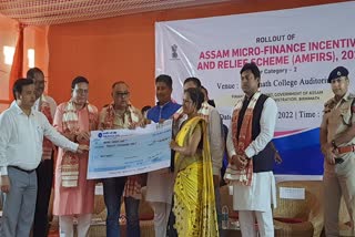 Pijush Hazarika distributed cheques of Micro Finance Relief Scheme in Biswanath