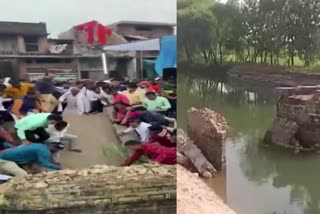 canal culvert collapsed in saraiya village