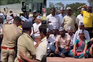 aap-protest-on-potholes-in-bengaluru