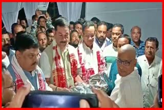 Congress Leaders at the residence of Late Burha Satriya of Barpeta Satra