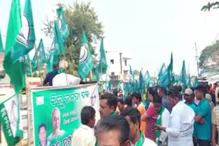 separate BJD padayatras held in Khordha inter disturbance rumours arise