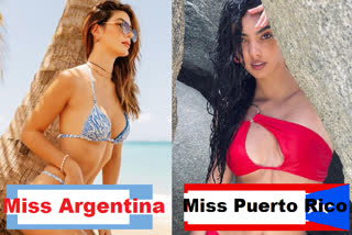 Miss Argentina Mariana Varela and Miss Puerto Rico Fabiola Valentin