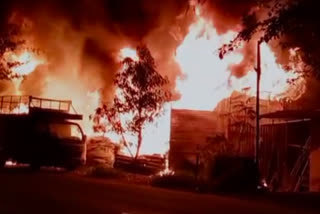 furniture godown gutted in fire