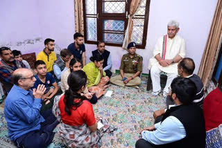 J&K: L-G Manoj Sinha meets kin of Kashmiri Pandit killed by terrorists in Shopian last month