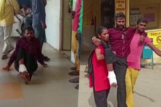 Patient dragging himself out of Govt hospital  not provided with stretcher  not provided with any stretcher  Jagdishopur Community Health Centre  Jagdishpur area of Amethi  രോഗിയെത്തിയത് ഇഴഞ്ഞുനീങ്ങിയ അവസ്ഥയില്‍  സ്‌ട്രെക്‌ച്ചറിന് ക്ഷാമമെന്ന് ആശുപത്രി അധികൃതര്‍  ഉത്തര്‍പ്രദേശിലെ അമേഠിയില്‍  അമേഠിയിലെ ജഗ്‌ദീഷ്‌പൂരിലാണ് സംഭവം  കാലിന് ഗുരുതര പരിക്കുകളുമായി എത്തിയ രോഗി  ഇഴഞ്ഞുനീങ്ങുവാന്‍ കഷ്‌ടപ്പെടുന്ന വ്യക്തി  ഉത്തര്‍പ്രദേശ് ഏറ്റവും പുതിയ വാര്‍ത്ത  ഏറ്റവും പുതിയ ദേശീയ വാര്‍ത്ത  ഇന്നത്തെ പ്രധാന വാര്‍ത്ത  latest national news  latest news today