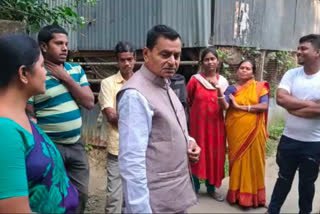 Hearing about problems in the area from school girl Minister Swapan Debnath rushes there
