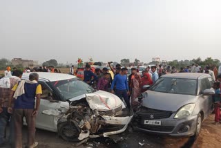 two Cars Collided in Dholpur