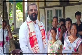 Samujjal Kumar Bhattacharya at late artist Bhola Kataki residence