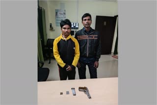 Two people arrested with  pistol at Tingkhang