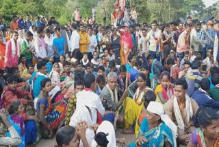 villagers protest against NMDC