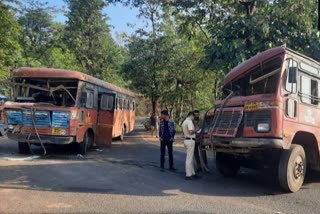 Two state transport buses collided on Jawhar-Silvassa Road in Palghar Maharashtra