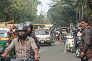 Road jam amid protest in Ranchi