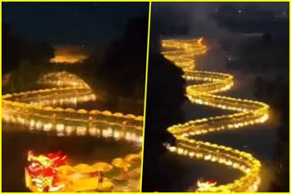 Deepotsavam in Kerala 240 boats sailing in the river with lamps on the eve of dev deepavali