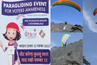Paragliders with a message for Himachal voters