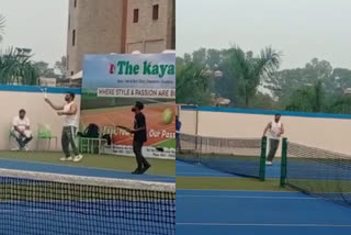 MS Dhoni Playing Tennis Tournament  മഹേന്ദ്ര സിങ് ധോണി  ടെന്നിസ് ടൂർണമെന്‍റിൽ പങ്കെടുത്ത് ധോണി  ധോണി ടെന്നിസ്  ധോണി  MS Dhoni Competing Tennis Tournament in Ranchi  കൺട്രി ക്രിക്കറ്റ് ക്ലബ്ബ്  Dhoni  റാഞ്ചിയിലെ ടെന്നിസ് ടൂർണമെന്‍റിൽ പങ്കെടുത്ത് ധോണി  MS DHONI