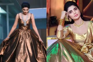 Jabardast varsha Golden dress gallery