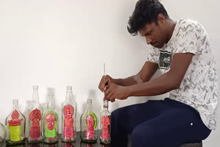 variety bottle artist k v nishanth kannur  variety bottle art  bottle art kannur  bottle art  ബോട്ടിൽ ആർട്  ബോട്ടിൽ ആർട് നിഷാന്ത്  ബോട്ടിനുള്ളിൽ ശിൽപമൊരുക്കി യുവാവ്  കുപ്പിക്കുള്ളിൽ ശിൽപം  ബോട്ടിലിനുള്ളിൽ ശിൽപ രൂപങ്ങൾ നിഷാന്ത്  ബോട്ടൽ ആർട് കെ വി നിഷാന്ത് കണ്ണൂർ  കണ്ണൂർ പയ്യന്നൂർ കെ വി നിഷാന്ത് ശിൽപി  പയ്യന്നൂർ അന്നൂർ നിഷാന്ത് ബോട്ടിൽ ആർട്  തെർമോക്കോൾ ശിൽപങ്ങൾ  ശിൽപങ്ങൾ  കുപ്പിക്കുള്ളിൽ ശിൽപങ്ങൾ  kannur payyannur native k v nishanth  bottle artist k v nishanth  ബോട്ടിൽ ആർടിസ്റ്റ്