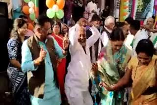 Former minister Omkar Singh Markam dance