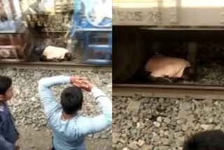 Miraculous escape of man as train passes over him in Bihar