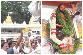 Kanakadasa Jayantyotsava Committee Convenor MK Somasekhar and Vidhan Parishad Member H Vishwanath launched the Kanaka Jayanti procession.