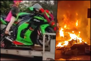 two-wheeler worth 25 lakhs burnt down in Kolhapur