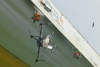 drone collide in morena agriculture fair