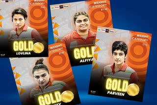 Saweety, Lovlina, Alfiya and Parveen clinched gold medal in  Asian boxing Championships2022