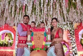 actress amulya twins children naming ceremony