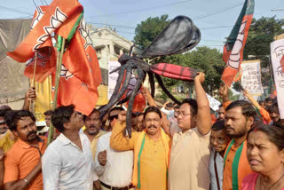 BJP rally in Kolkata in protest of increase of dengue in Bengal