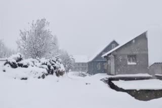 fresh snowfall in Spiti valley of Lahaul  in Himachal Pradesh