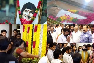hero balakrishna pay last tributes to super star krishna