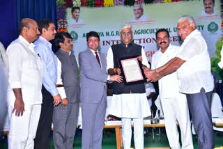 Degree awarded by the University of Andhra Pradesh,  Union minister expressed gratitude