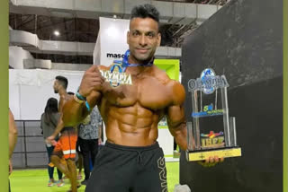 amandeep won gold in international body building