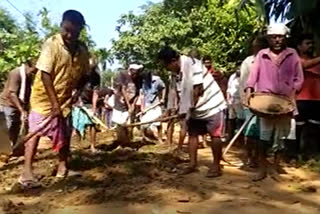 people protest in boko demanding repair of road