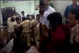 Clash between SFI and Police  Pathanamthitta Catholic College  Four SFI workers were injured  കേരള വാർത്തകൾ  മലയാളം വാർത്തകൾ  kerala latest news  malayalam news  scrutiny of the election nomination papers  sfi workers injured in a clash with police  പത്തനംതിട്ട കാതോലിക്കേറ്റ് കോളേജ്  എസ് എഫ് ഐയും പൊലീസും തമ്മിൽ സംഘർഷം  നാല് എസ് എഫ് ഐ പ്രവര്‍ത്തകര്‍ക്ക് പരിക്കേറ്റു  സൂക്ഷ്‌മ പരിശോധനയുമായി ബന്ധപ്പെട്ട് തർക്കം  എസ് എഫ് ഐ