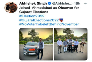 The Election Commission says Abhishek Singh, a 2011 batch officer used social media platforms for sharing his posting as a general observer and used his official position as a "publicity stunt". Bars him from election duty until further orders.