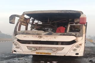 Ludhiyana Delhi Bus Catches Fire