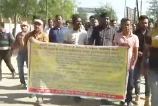 Hojai Municipal employees protest in Hojai